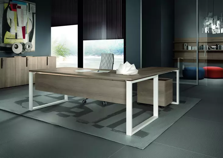 Biquadro kulmapöytä 200x200cm etulevyllä - Johtajanpöydät - D273004MP-273018 - 1