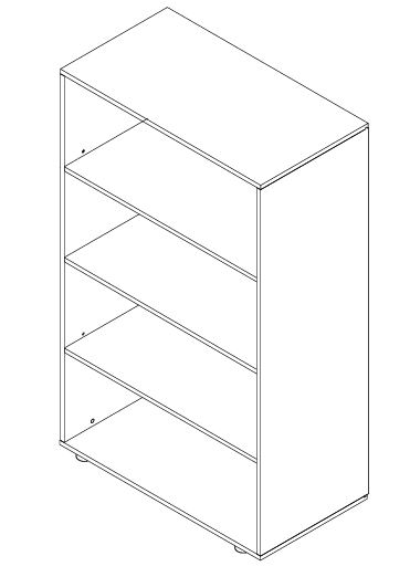 Avohylly 80 x 42,5 x 158 cm - Mappihyllyt - TL-158AH - 2