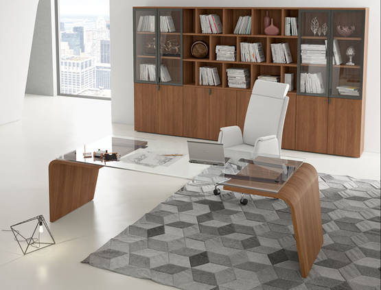 Larus kirkas lasi johtajanpöytä 210x95 - Johtajanpöydät - D270090.60K - 1